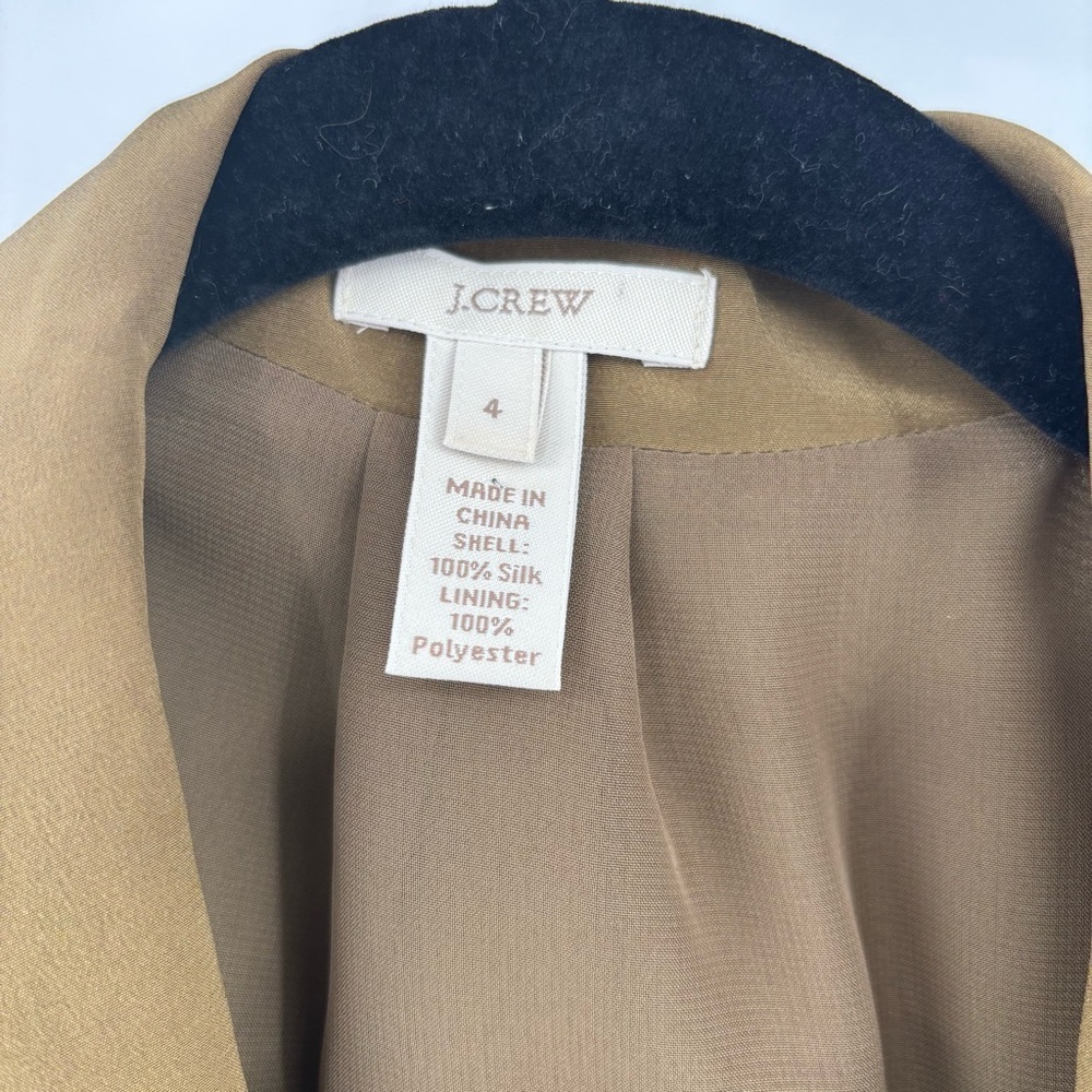 J Crew Safari Jacket, Blazer 100% Silk Size 4 - Picture 10 of 11